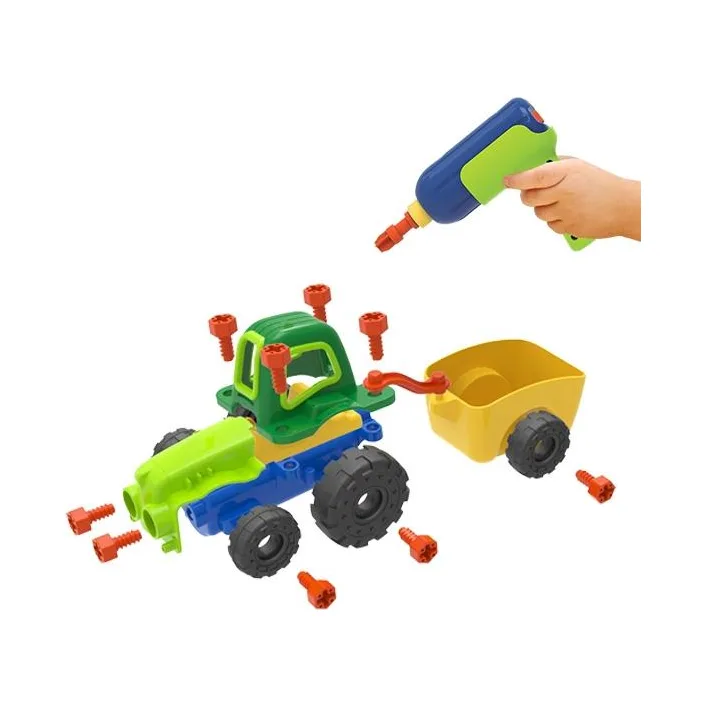Конструктор Edu-Toys Трактор с шуруповертом 29 деталей (JS030)