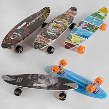 Скейт С 32040 (8) Best Board, противень с ручкой, 4 вида, доска = 60см, колеса PU СВЕТСТВУЮТ, d = 6см