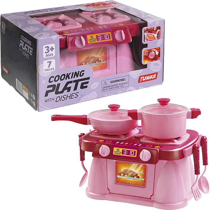Ігровий набір Кухонна плита "Cooking Plate with Dishes"Юніка 71696, 7 предметів