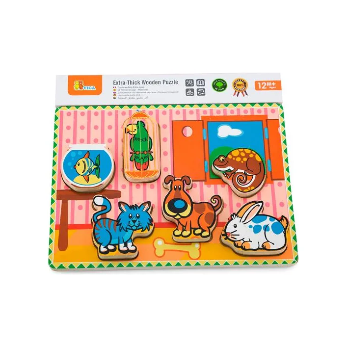Деревянная рамка-вкладыш Viga Toys Домашние питомцы (56440)