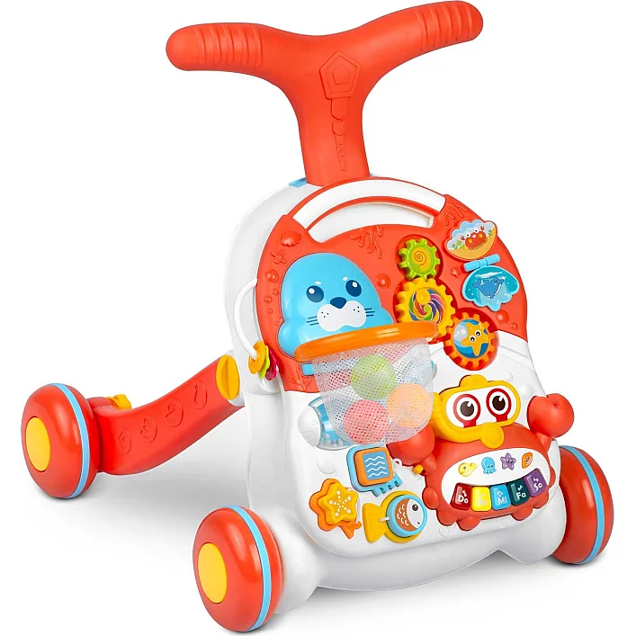 Каталка 2-в-1 интерактивная Ricokids бело-красная