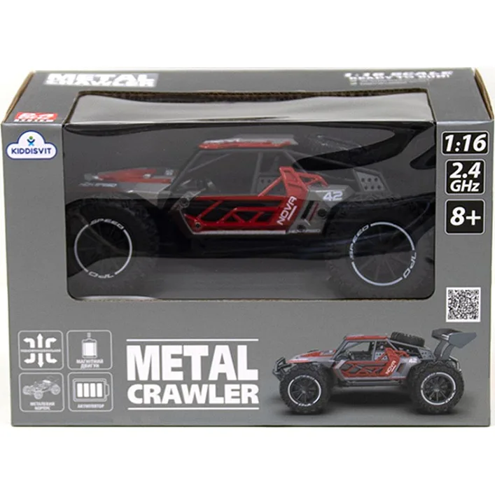 Автомобиль METAL CRAWLER с р/у - NOVA (серо-красный, металл. корпус, акум.3,7V, 1:16) (Маш8315)