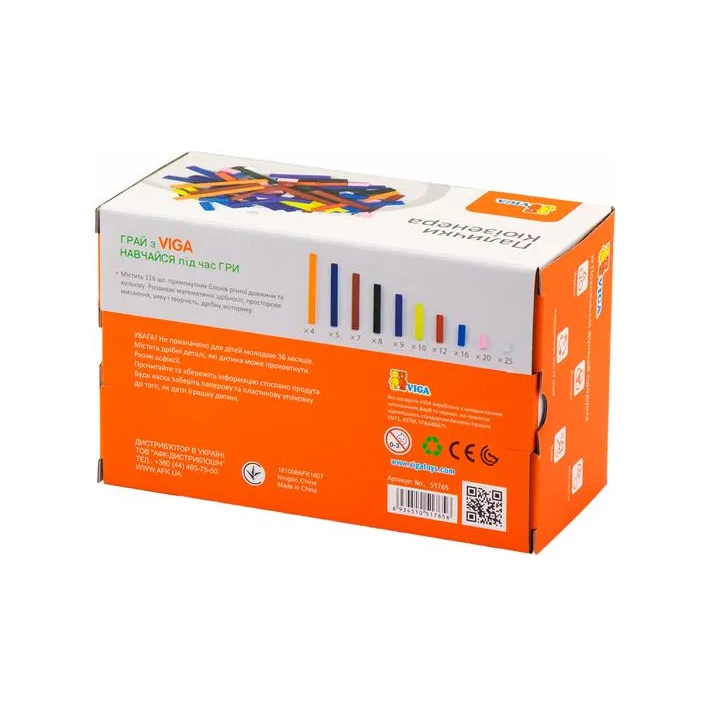 Набор для счета Viga Toys Деревянные палочки Кюизенера 116 шт. (51765)