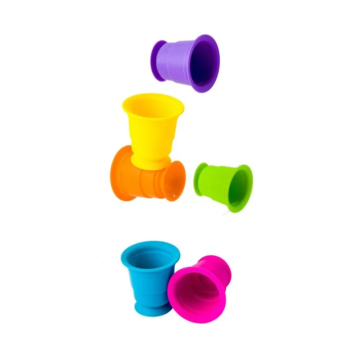 Тактильная игрушка Fat Brain Toys Suction Kupz Мягкие чашки 6 штук (FA183-1)
