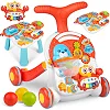 Каталка 2-в-1 интерактивная Ricokids бело-красная