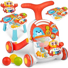 Каталка 2-в-1 интерактивная Ricokids бело-красная