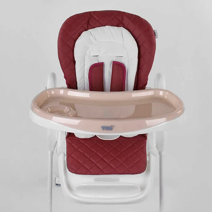 Стульчик для кормления Toti W-22019 (1) мягкий PU, мягкий вкладыш, 4 колеса, съемный столик, в коробке