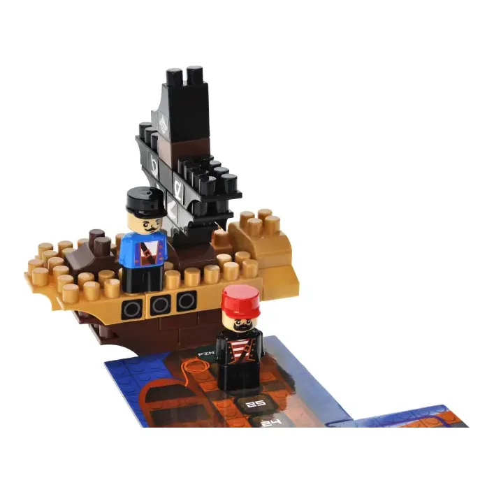 Конструктор "Block&Steps: Пиратский корабль" + ходилка и мемори игра 3в1, 41дет. QB300-104 qbee (Кон7634)
