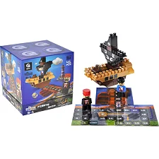 Конструктор "Block&Steps: Пиратский корабль" + ходилка и мемори игра 3в1, 41дет. QB300-104 qbee (Кон7634)