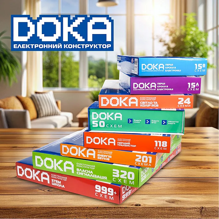 Конструктор електронний DOKA "АЛЬТЕРНАТИВНА ЕНЕРГІЯ" (50 схем) D70711 (Кон5123)