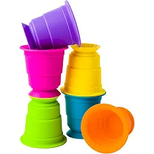 Тактильная игрушка Fat Brain Toys Suction Kupz Мягкие чашки 6 штук (FA183-1)