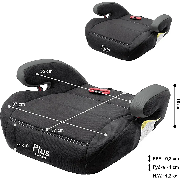 Дитяче Автокрісло-бустер CARRELLO Plus (CRL-16007 Storm Grey) + спрямовуючий ремінь 75см