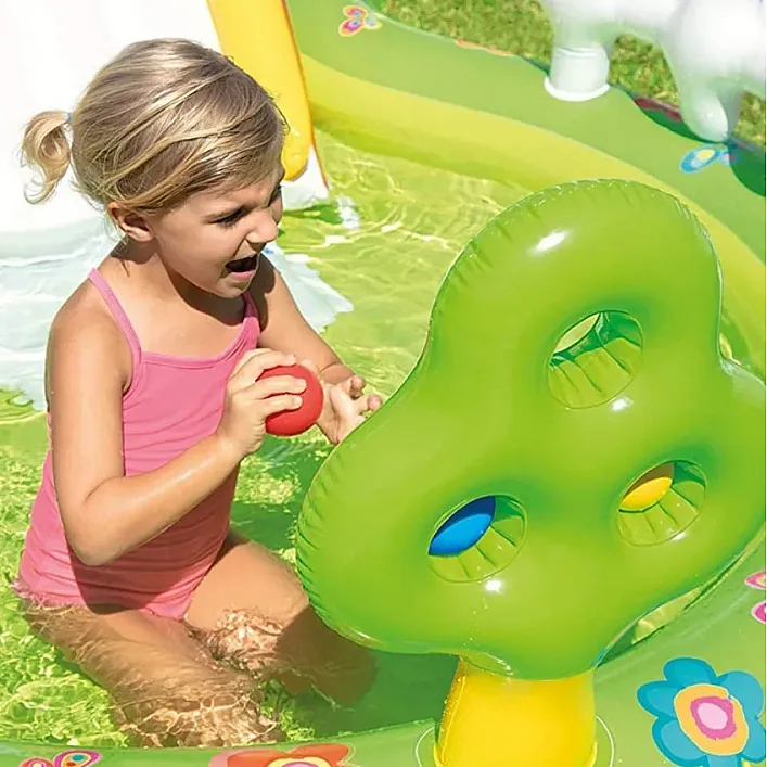 Игровой центр INTEX "Мой сад" с фонтаном, надувными игрушками и горкой 57154 г.290*180*104см (Рез7154)