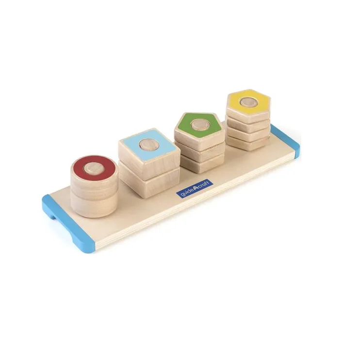 Деревянная логическая пирамидка Guidecraft Manipulatives Фигуры на резьбе (G6901)