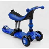 Самокат-велобег 3в1 трехколесный BS-27018 (4) Best Scooter, 3 колеса PU со светом, сидение, амортизаторы, родительская ручка