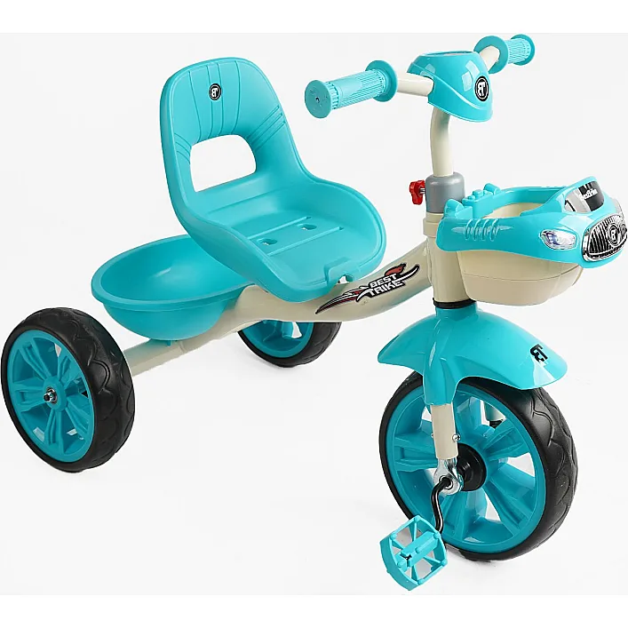 Велосипед 3-х колесный BS-60985 "Best Trike" (1) колеса EVA переднее 10', заднее 8', стальная рама, УКР. ВЗУЧИВАНИЕ, корзина, в коробке