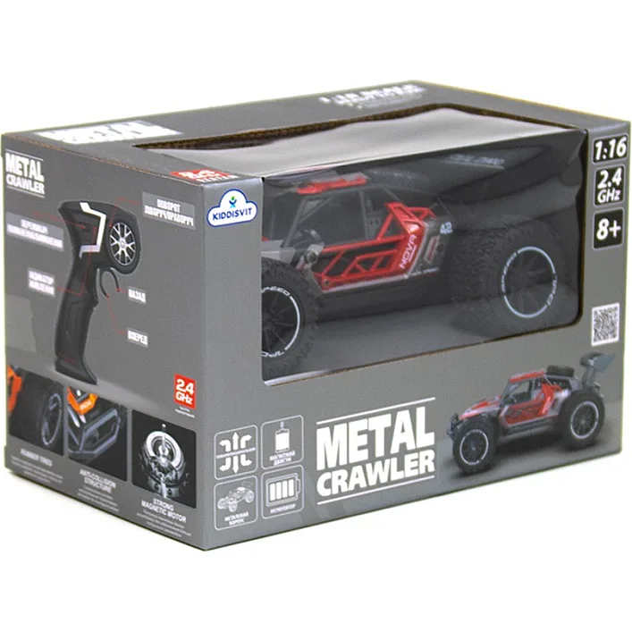 Автомобиль METAL CRAWLER с р/у - NOVA (серо-красный, металл. корпус, акум.3,7V, 1:16) (Маш8315)