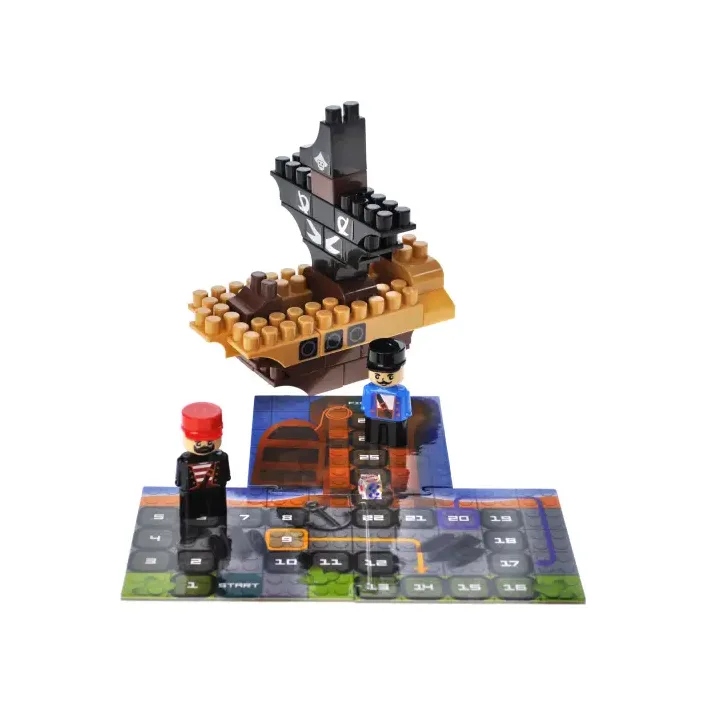 Конструктор "Block&Steps: Пиратский корабль" + ходилка и мемори игра 3в1, 41дет. QB300-104 qbee (Кон7634)
