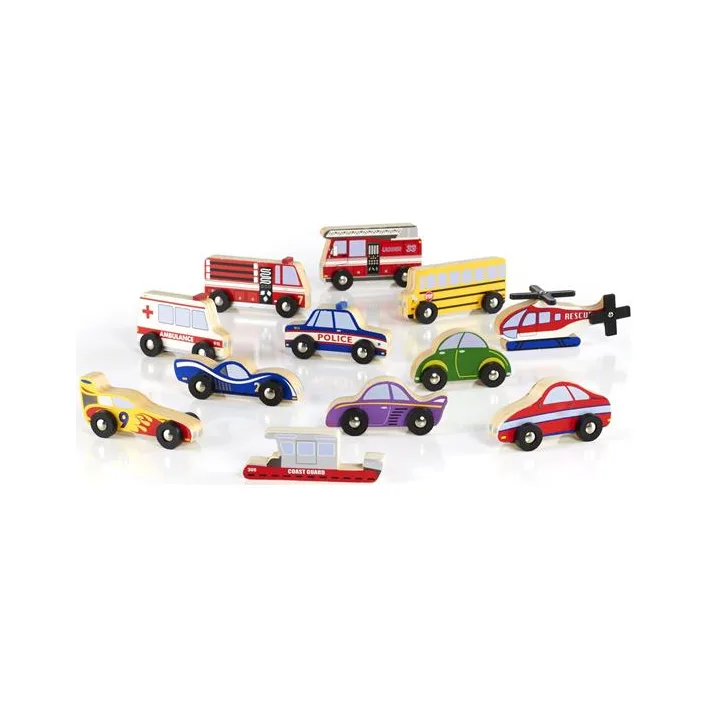 Набор транспорта Guidecraft Block Play к Дороге из дерева, 12 шт. (G6719)