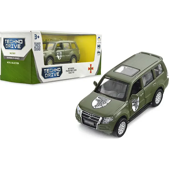 Автомодель 250283M "MITSUBISHI PAJERO 4WD TURBO" серія "Шеврони Героїв - 93 ОМБР" TECHNODRIVE (Маш2519)