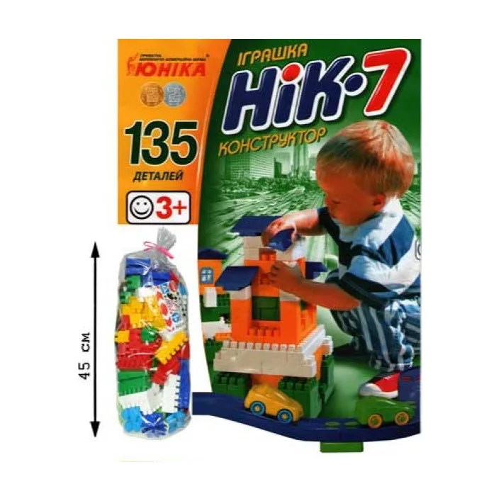 Детский конструктор НИК-7 70941, 135 больших деталей