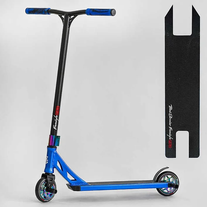 Самокат трюковый N- 12740 "Best Scooter" (2) "Freestyle", HIC-система, ПЕГИ, алюминиевый диск и дека, колёса PU, d=120мм, ширина руля 58 см
