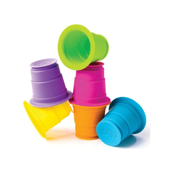 Тактильная игрушка Fat Brain Toys Suction Kupz Мягкие чашки 6 штук (FA183-1)