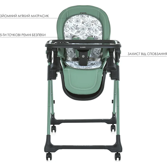 Стілець для годування ME 1037-B CRYSTAL Green до 15 кг