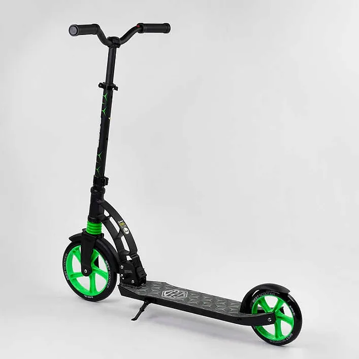 Самокат двухколесный "Best Scooter" 62798 (2) колеса PU, d переднего колеса - 230мм, d заднего колеса - 180мм, 1 амортизатор передний, в коробке