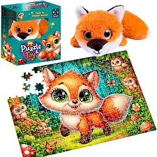 Пазли "Лисеня" DT200-12 260 деталей (8) "Vladi Toys", розмір пазла: 320*470 мм, м`яка іграшка, постер, у коробці