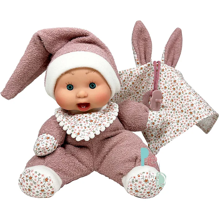 Пупс, серия SOFT DOUDOU, в лиловой одежде в коробке, 26см, Nines d`Onil (04125)