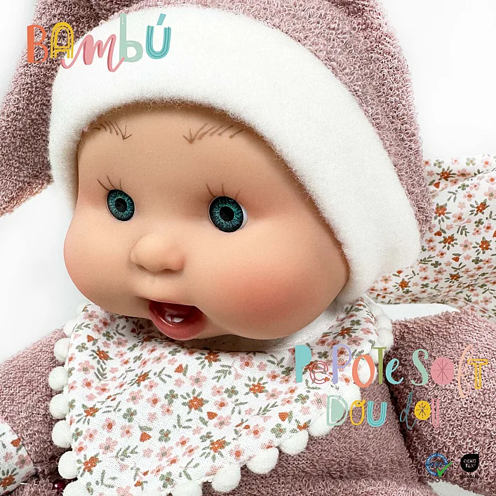 Пупс, серия SOFT DOUDOU, в лиловой одежде в коробке, 26см, Nines d`Onil (04125)