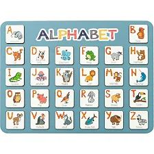 Дерев'яна абетка-вкладиш англійська "ALPHABET" 3240-03-002 синя 29х39 см
