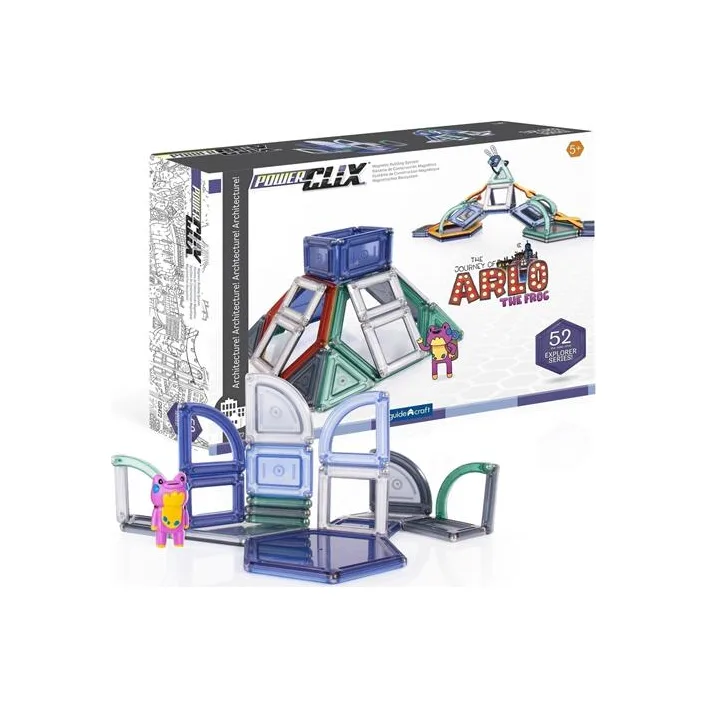 Магнитный конструктор Guidecraft PowerClix Explorer Архитектура, 52 детали (G9472)