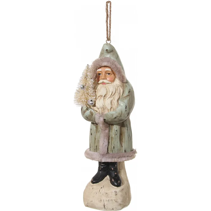 Новогодний декор Санта, Shishi, синий, 15 см, арт. 46485