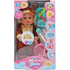 Пупс функціональний UKA-A 0940-7 (32) "WToys", ОЗВУЧУВАННЯ УКРАЇНСЬКОЮ МОВОЮ, звук, від батарейок, п`є, ходить в туалет, в коробці