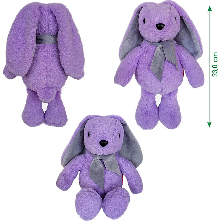 Игрушка мягконабивная. Зайка фиолетовая 33 см МС 080501-10 (Мяк5575)