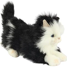 Мягкая игрушка Котенок черно-белый, лежащий, L. 25см, HANSA (8231)