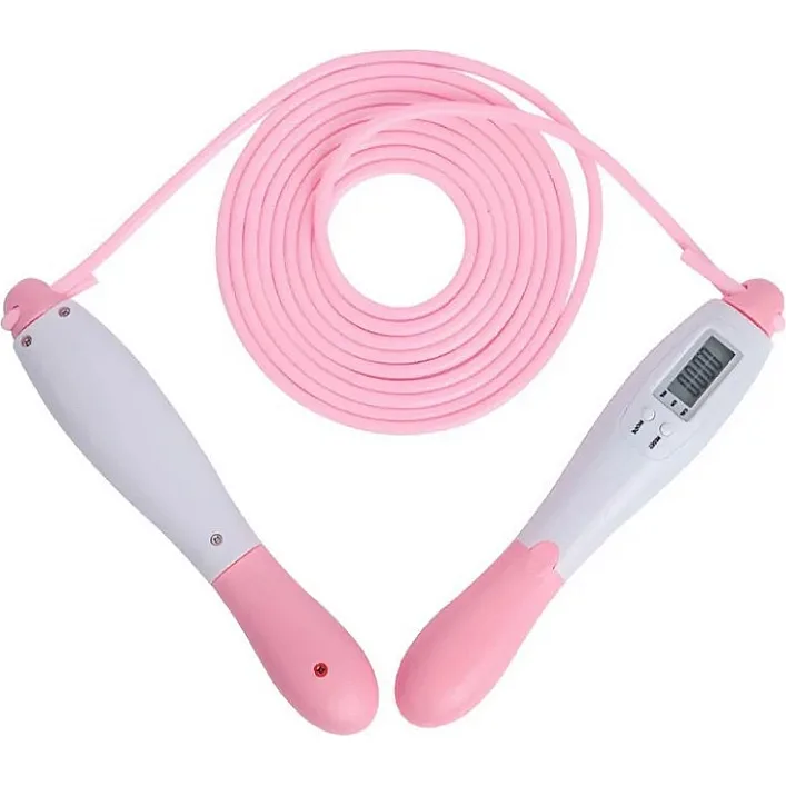 Швидкісна скакалка з лічильником EasyFit EF-1916-WP білий-рожевий