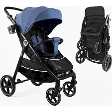 Тележка прогулочная детская "JOY" Sevillia S-64600 (1) рама алюминиевая, футкавер, подстаканник, дождевик, в коробке