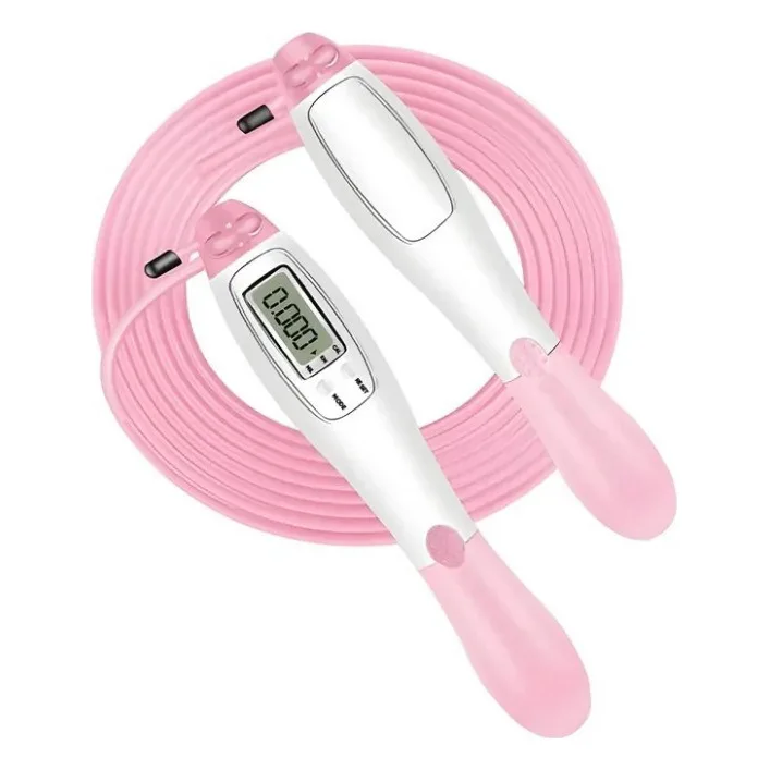 Швидкісна скакалка з лічильником EasyFit EF-1916-WP білий-рожевий