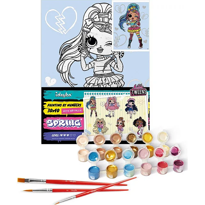 Набор для росписи для детей "L.O.L. Surprise! Tweens Emma Emo" 30х40см. KHO6278 IDEYKA (Нас9961)
