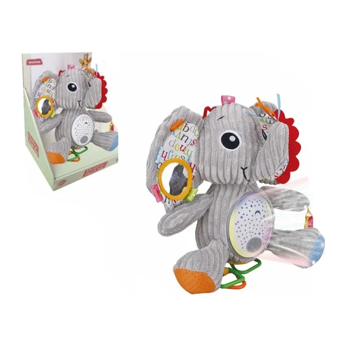 Нічник 033-6 слоник м'який, батарейка, музика, проектор.кор.29,5*20*23 см