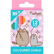 Мел цветной Yes "Pusheen" 12 шт, круглый (Кнц4515)