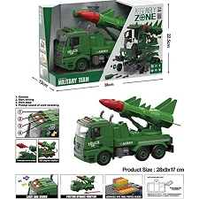 Спецтехніка YW 9091 C (24/2) військова машина, світло, звук, механіч., обертання платформи по колу, інерція, телескопічна ракетна установка, в коробці