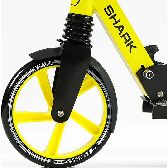 Самокат двухколесный "Best Scooter" SH-10865(4) "SHARK", с ручным тормозом, зажим руля, колеса PU - 20 см, 1 амортизатор, в коробке