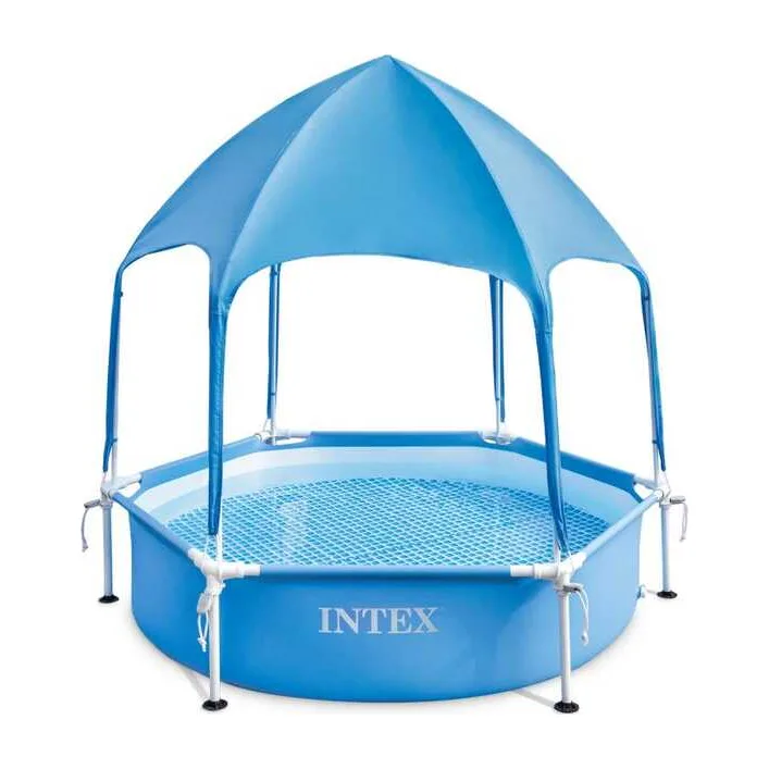 Intex Басейн каркасний 28209 NP (1) 183x38см, Об'єм басейну:700л, вд 3-х років, CANOPY METAL FRAME POOL, вага 8,8кг