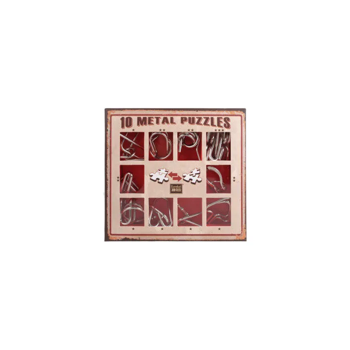 Набор головоломок 10 Metall Puzzles red Eureka 3D Puzzle 473358, 10 головоломок
