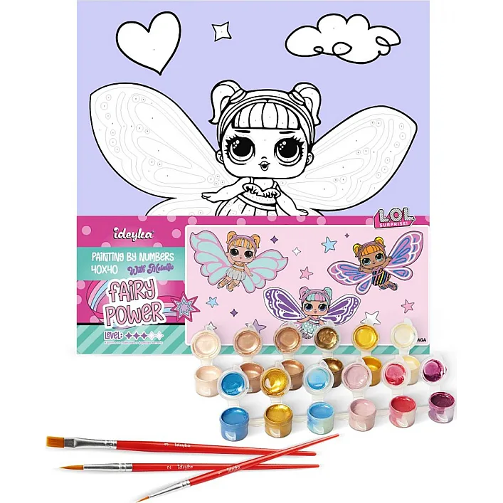Набір для розпису по номерах для дітей "L.O.L. Surprise! O.M.G. Fairies Sweetiefly" 40х40 см IDEYKA (Нас5293)