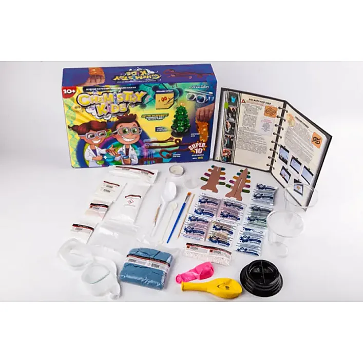Безопасный образовательный набор для проведения опытов "CHEMISTRY KIDS" CHK-01-01U,02U,03U,04U DANKO (Нас9876)